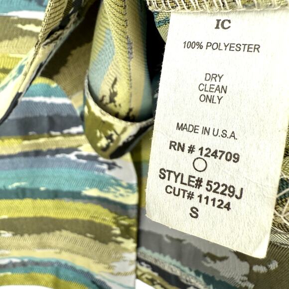 IC by Connie K Sz Small Green Wearable Art to Wear Blazer Blouse Shirt Top - Picture 7 of 8